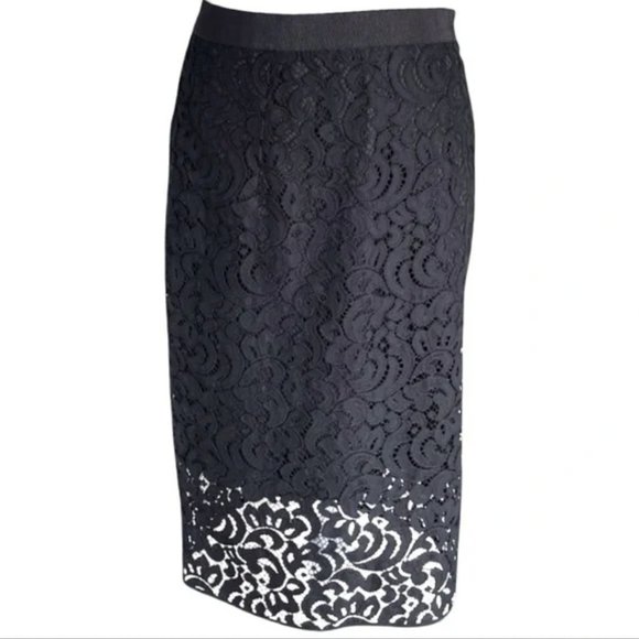 MILLY classic black lace pencil skirt - Picture 3 of 8